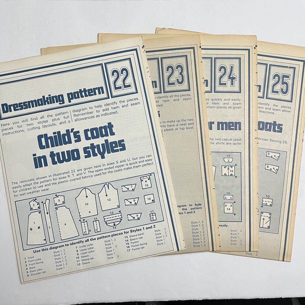 Vintage Designer Sewing Patterns Uncut Lot Of 4 Childs Coat Skirts Shirts